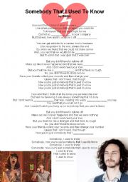 English Worksheet: Somebody that I Used to Know - Gotye