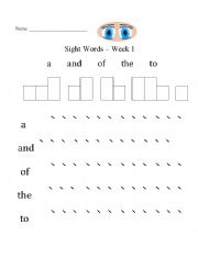 Fry Sight Words - the of a and to