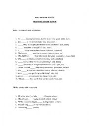 English Worksheet: ADVERB AND VERB REVIEW