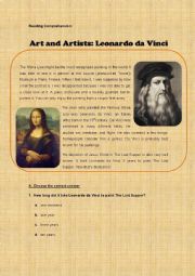 English Worksheet: Art and Artists: Leonardo da Vinci