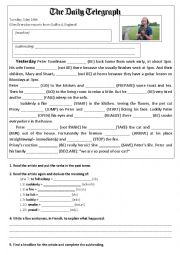 English Worksheet: writing a press article