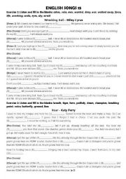 English Worksheet: Listen to English songs