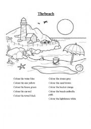 English Worksheet: the beach