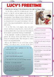 English Worksheet: Lucy�s Freetime