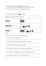 English Worksheet: Adjective Clause