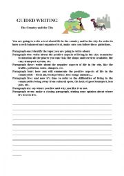 English Worksheet: Life in the country and in the city