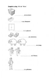 English Worksheet: Cpmplete using  THIS or THESE