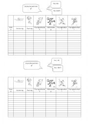 English Worksheet: Sports Survey- Do you like playing tennis?