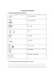English Worksheet: present simple - daily routine