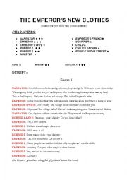 English Worksheet: The Emperors New Clothes