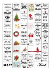 English Worksheet: board game New Year Christmas