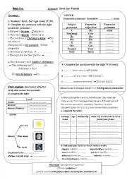 English Worksheet: save our planet