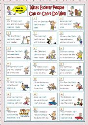 English Worksheet: WHAT ELDERLY PEOPLE CAN DO