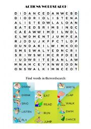 Actions wordsearch