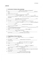 English Worksheet: EXERCISE 