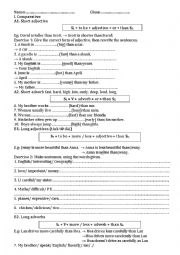 English Worksheet: comparison