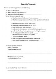 English Worksheet: Double Trouble