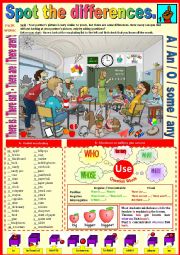 English Worksheet: Spot the differences. Speaking / Pair work.  Part 1