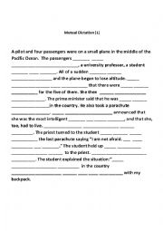 English Worksheet: Mutual dictation 1