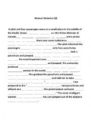 English Worksheet: mutual dictation 2