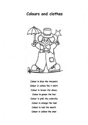 English Worksheet: Colours and clothes