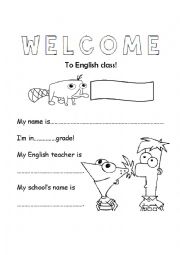 English Worksheet: English notebook cover