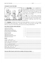 English Worksheet: Hogwarts Daily Routine Harry Potter