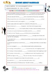 English Worksheet: Marriage Idioms