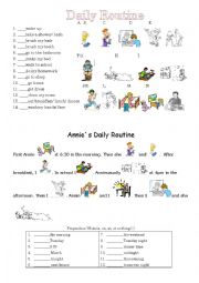 English Worksheet: Daily Routine Lower Grades