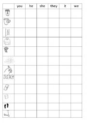 English Worksheet: Present Simple battleship