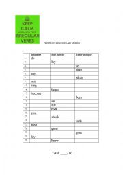 Irregular Verbs-Test