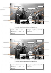 the beatles vocabulary worksheet