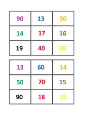 English Worksheet: Pronunciation Numbers Bingo - Numbers in Sentences (1/3)