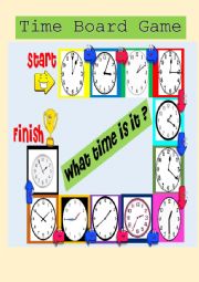 English Worksheet: Time Board Game