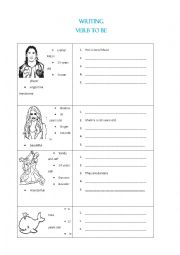 English Worksheet: to be writing