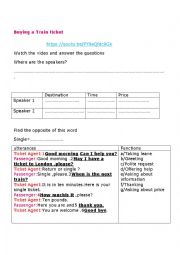 English Worksheet: Buying a train ticket