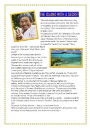 English Worksheet: Okinawa.The Island with a Secret.