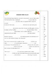English Worksheet: Grandmothers salad
