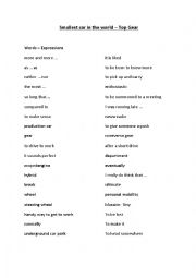 English Worksheet: Top Gear