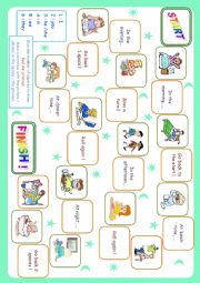 English Worksheet: Daily Routine Board Game