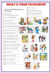 English Worksheet: Myfavourite