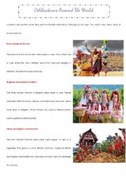 English Worksheet: Celebrations Around The World