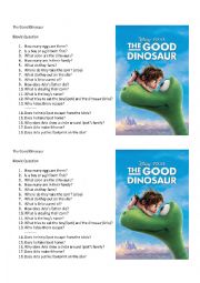 English Worksheet: The Good Dinosaur 