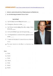 English Worksheet: Listening Activity: Guy Ferland