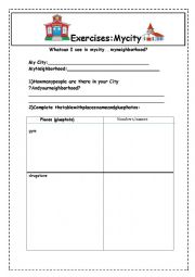 English Worksheet: What can I see in my City