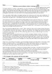 English Worksheet: Reading