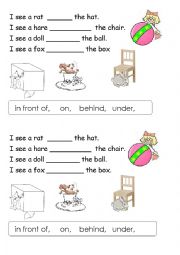 English Worksheet: A rhyme to learn prepositions