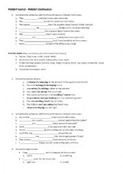 English Worksheet: Present Simple - Present Continuous