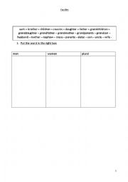 English Worksheet: family vocabulary