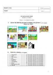 English Worksheet: Evaluation Test about travelling through Europe